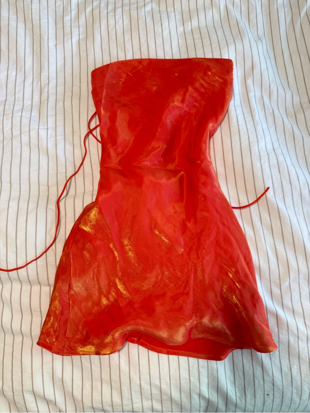 White Fox Boutique orange Strapless Mini Dress